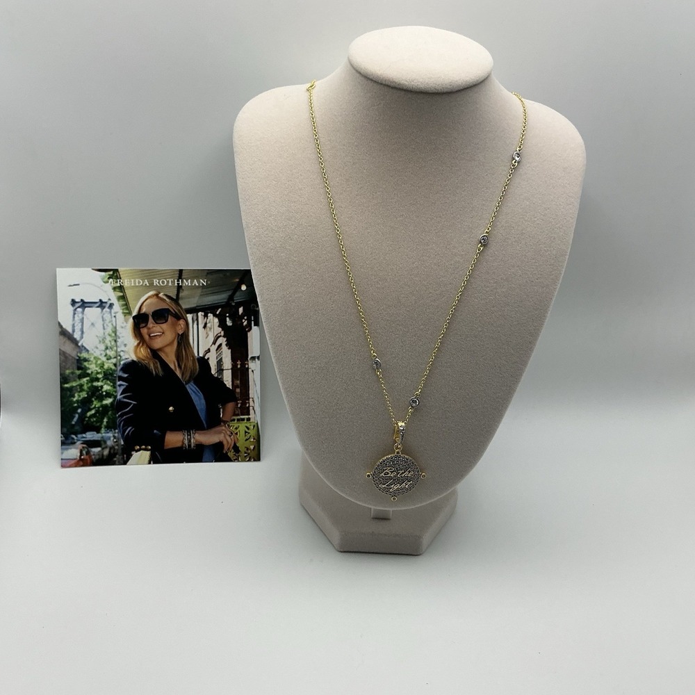 Freida Rothman Be the Light 925 CZ Necklace NWT Box Pouch MSRP $395